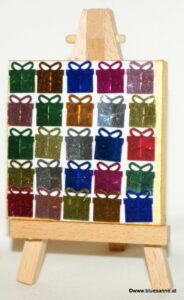 Presents 31.08.2012 7 x 7 cm Acryl + Varnish auf Leinwand + Staffel