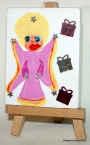 Rosa Engel 03.09.2012 9 x 7 cm Acryl + Varnish auf Leinwand + Staffel