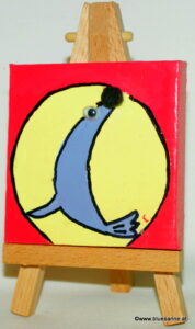 Seehund 19.09.2012 7 x 7 cm Acryl + Varnish auf Leinwand + Staffel