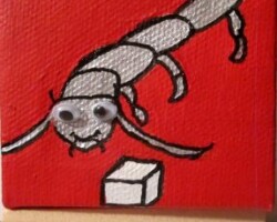 SilverFish 21.11.2015 7 x 7 cm Acryl + Marker auf Leinwand + Staffel