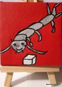 SilverFish 21.11.2015 7 x 7 cm Acryl + Marker auf Leinwand + Staffel