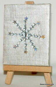 Silverstar 31.08.2012 9 x 7 cm Acryl + Varnish auf Leinwand + Staffel