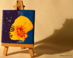 Sunhead 05.10.2012 7 x 7 cm Acryl + Varnish auf Leinwand + Staffel