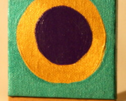 V-Eye 23.09.2011 7 x 7 cm Acryl + Plaka + Varnish auf Leinwand + Staffel