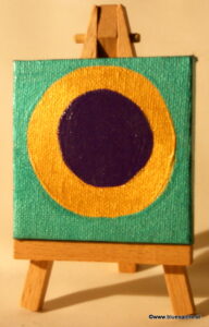 V-Eye 23.09.2011 7 x 7 cm Acryl + Plaka + Varnish auf Leinwand + Staffel