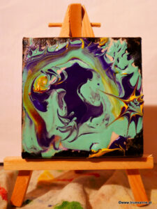 VioFloating 20.12.2020 7 x 7 cm Acryl + Varnisch auf Leinwand + Staffel