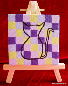 Viocat 05.12.2014 7 x 7 cm Acryl + Marker + Varnish auf Leinwand + Staffel