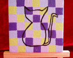Viocat 05.12.2014 7 x 7 cm Acryl + Marker + Varnish auf Leinwand + Staffel