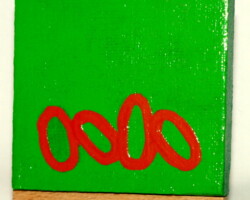 Worm 22.09.2011 7 x 7 cm Acryl + Abtönfarbe auf Leinwand + Staffel