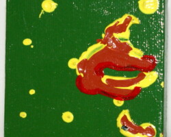X-MasTree 13.12.2011 7 x 7 cm Acryl + Abtönfarbe auf Leinwand + Staffel