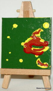 X-MasTree 13.12.2011 7 x 7 cm Acryl + Abtönfarbe auf Leinwand + Staffel