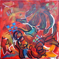 Chemie 31.08.2012 20 x 20 cm Acryl + Lack auf Leinwand