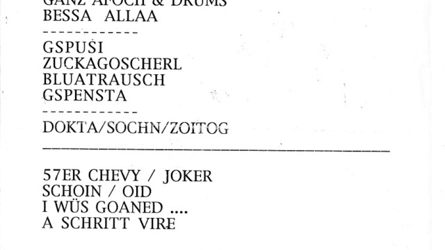 Setlist - keine Ahnung wo das war