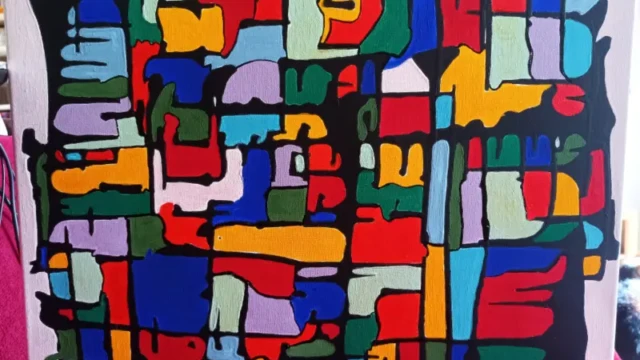 FensterBunt 15.01.-01.02.2025 50 x 40 cm Acryl + Lack auf Leinwand