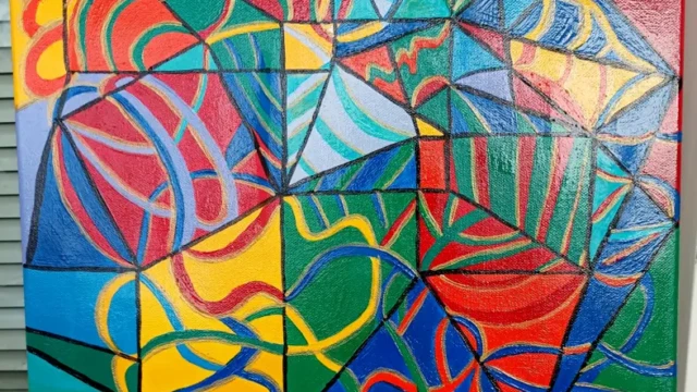 Geometries 14.01.-10.2025 40 x 40 cm Acryl + Lack auf Leinwand