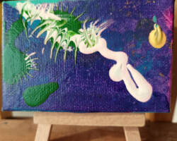Explosion 25.07.2012 9x6 cm Acryl auf Leinwand+Staffel