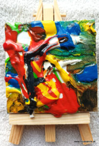 F 10.11.2025 7 x 7 cm Acryl + Varnish auf Leinwand + Staffel