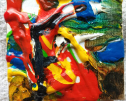 F 10.11.2025 7 x 7 cm Acryl + Varnish auf Leinwand + Staffel