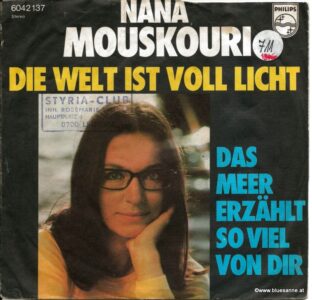 Nana Mouskouri ‎– Die Welt Ist Voll Licht 1976 Single